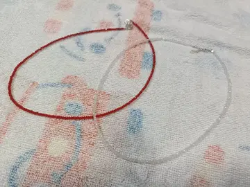 아파트 바이 로리즈 키라키라 비즈 목걸이 클리어 레드 묶음 판매