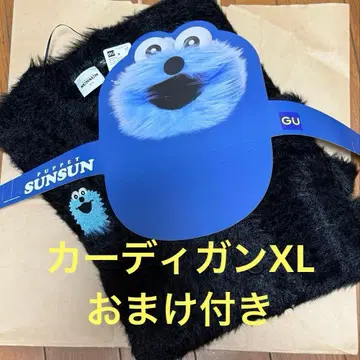 택 포함 새상품 덤 포함 GU 퍼펫 스순순 콜라보 가디건 블랙 XL