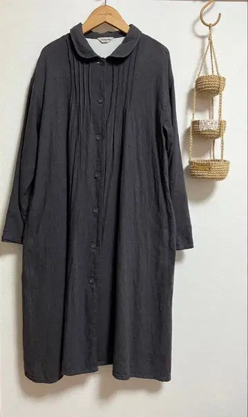 사만사 모스모스 면린넨 롱 코트