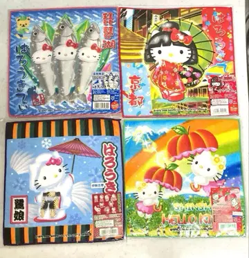 헬로키티 지역 타월 4장 세트 신슈 교토 시가 이세시마 미니 타월
