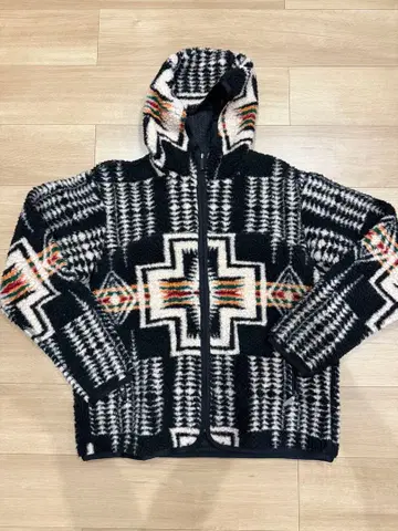 [레어] Pendleton 후드 부착 보아 플리스 자켓 치마요 패턴 M