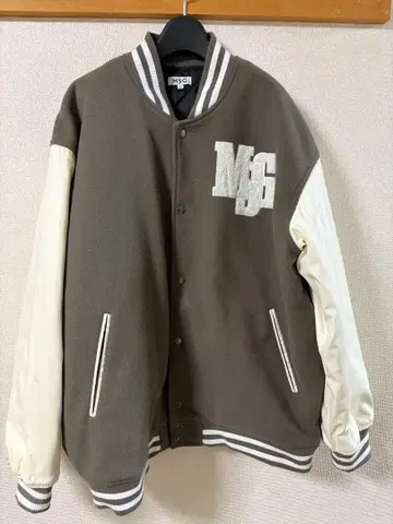 MSC 바시티 자켓 브라운/화이트