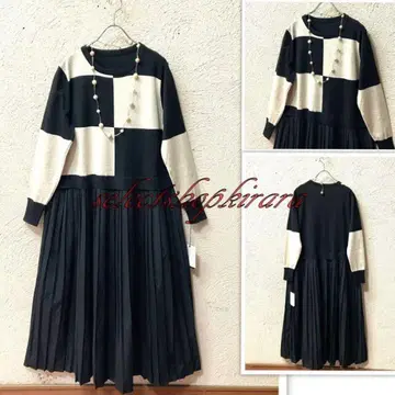 2025 신상 BRILLANTE 배색 블록 니트 원피스 F