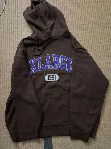 XLARGE 브라운 니트 후드티