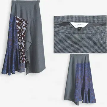 [ LE CIEL BLEU ] Fabric Mix Flare 롱 스커트