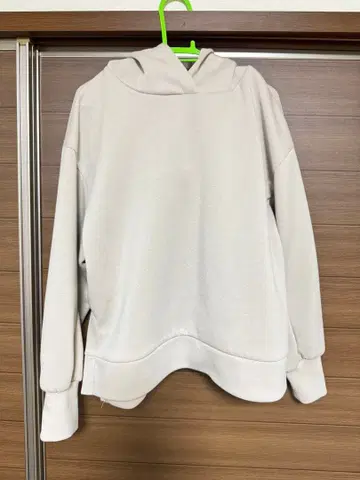 earth 라이트 베이지 후드 부착 후드티 프리 사이즈