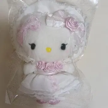 헬로키티 마스코트 홀더 화이트 프릴 미사용 새상품