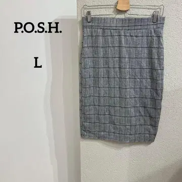 P.O.S.H. 체크 무늬 타이트 스커트 L