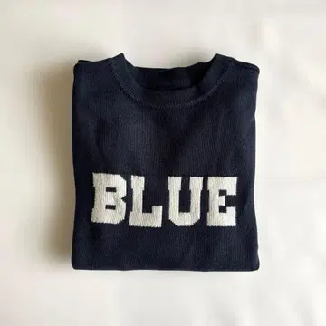 [ BLUE BLUE ] 블루블루 네이비 로고 니트 M 사이즈