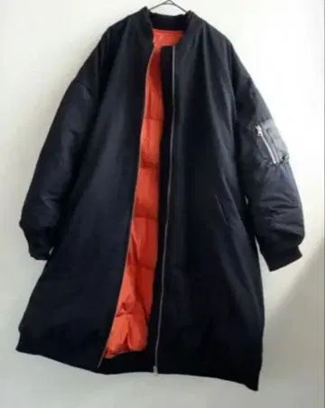 새상품급 antiqua 롱 다운 코트 자켓 MA-1 블랙
