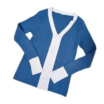 TONAL 토널 워셔블 울 바이컬러 니트 블루 38