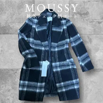 MOUSSY 체크 무늬 체스터 코트 그레이 계열