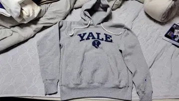 챔피온 리버스 위브 후드티 예일대 미식축구 빨간색 택