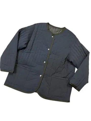 [새상품급] 하르메쿠 퀼트 디자인 하프 코트 L 네이비