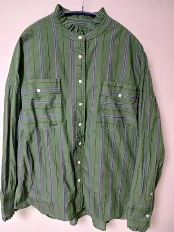 gene heavens 스트라이프 프릴 셔츠