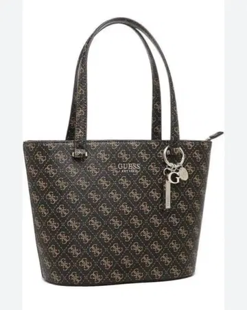 GUESS 로고 토트백 블랙