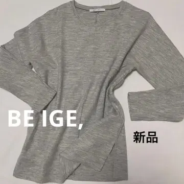 베이지 풀오버 미사용 새상품 울 100% 래글런 슬리브