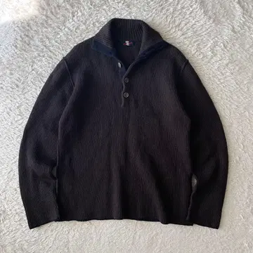 팔라스 팔라스 PALLAS PALACE 울 니트 하프 버튼 5 브라운