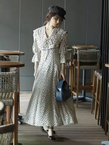 snidel 빅 컬러 클래시컬 원피스