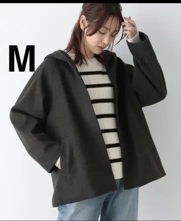 글로벌 워크 가벼운 스트레치 후드 미들 코트