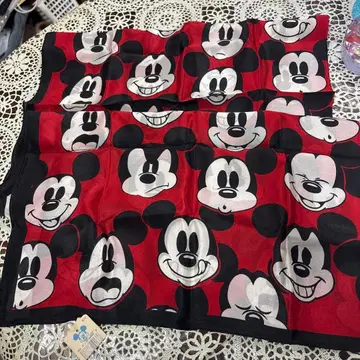 레어 실크 대형 미키마우스 스카프