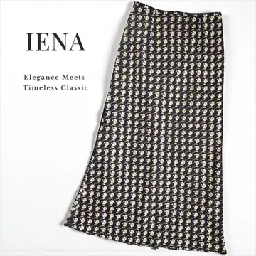 IENA 플라워 프린트 플레어 스커트 네이비 91