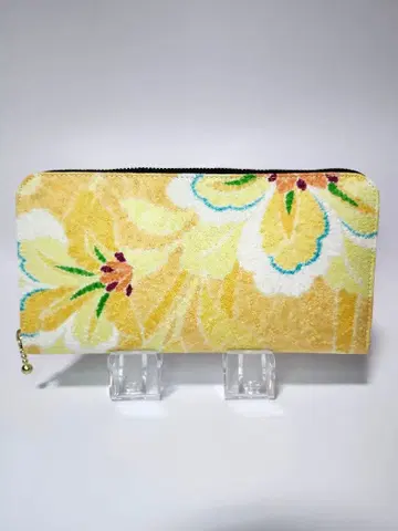 사라사 꽃 문양 라운드 지퍼 장지갑 25103101