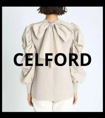 [ SALE ] CELFORD 리본 포함 베이지 상의