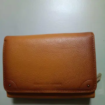 오렌지 가죽 이단 접이식 지갑