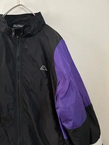 [ Kappa ] 나일론 절개 트랙 자켓 ( 블랙 x 퍼플 )