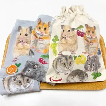 [ 오리지널 ] 햄스터 과일 패턴 복조리 & 양말