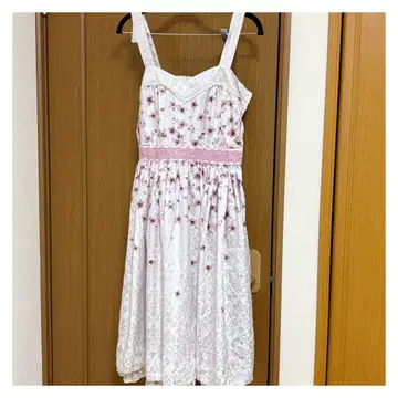 Axes 원피스 벚꽃 핑크 레이스 프릴