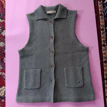 크로커다일 울 베스트 니트 모 소재 여성용 L 사이즈 올리브