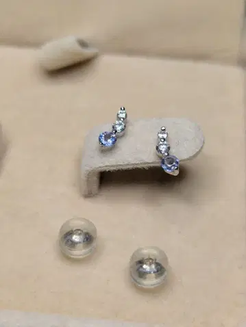 K10 탄자나이트 디자인 귀걸이