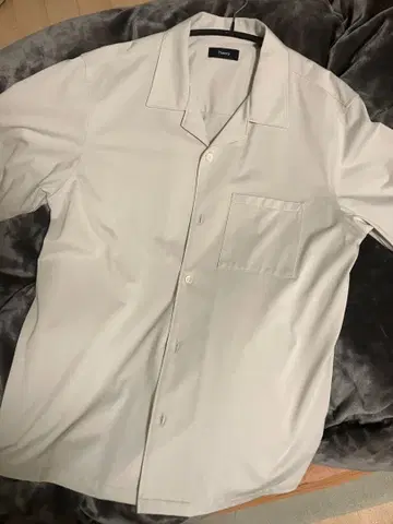 띠어리 남성용 스트레치 오픈 카라 셔츠 M 그레이