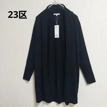 택 포함 새상품 23구 롱 가디건 모 100% 블랙 온워드 카시야마