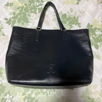 히로후 네이비 가죽 핸드백