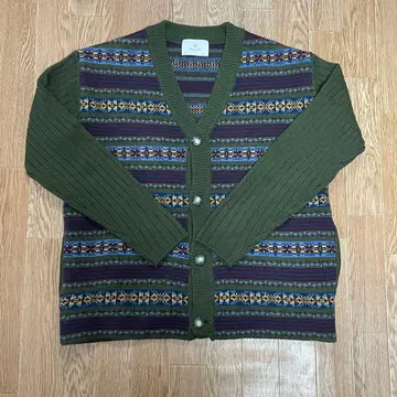[ 새상품급 ] 니트 가디건 어반 리서치 페어아일 패턴 카키 구제 의류