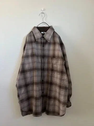 유니클로 u 헤비 플란넬 오버 사이즈 셔츠 XL 아우터 긴팔 셔츠