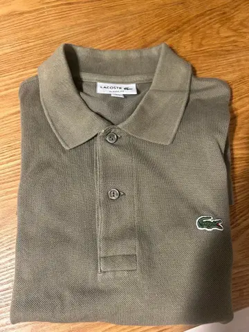 LACOSTE 베이지 피케 셔츠 US M
