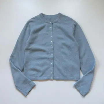 새상품급 에네스베 가디건 프레션 캐시미어 100% 페일 블루