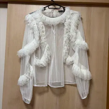 sisy jane 프릴 펄 시스루 블라우스