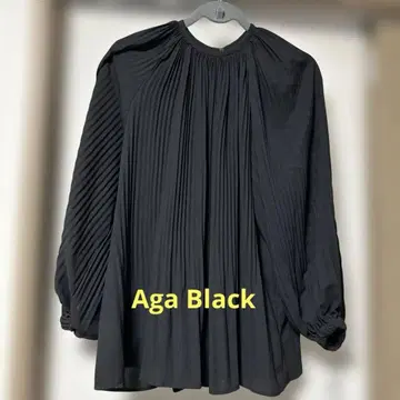 [ 시착만 한 상품 ] 야마다야 Aga 블랙 플리츠 블라우스 38