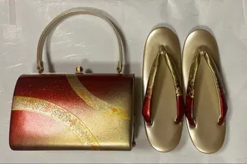 [ 미사용 ] 성인식 후리소데 조리 백 세트 빨간색 금