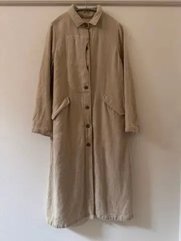 evameva 에붐에바 베이지 롱 코트 버튼 포함