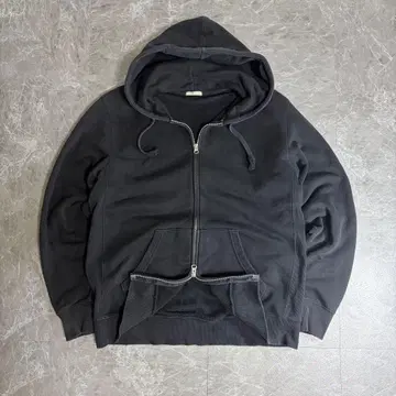 GU 더블 지퍼 후드티 집업 후드티 블랙 y2k 그런지