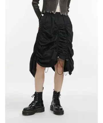 jouetie 스커트 아지메 개더 미디 스커트