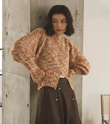 loin nuit 믹스 컬러 퍼프 니트