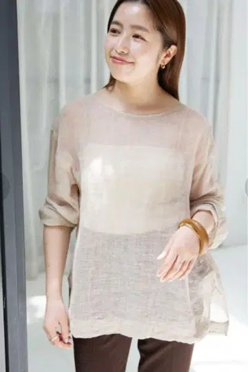 SLOBE IENA 린넨카라미 블라우스 달콤하게 짜인 린넨 블라우스