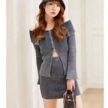 립서비스 빅칼라 워셔블 니트 셋업